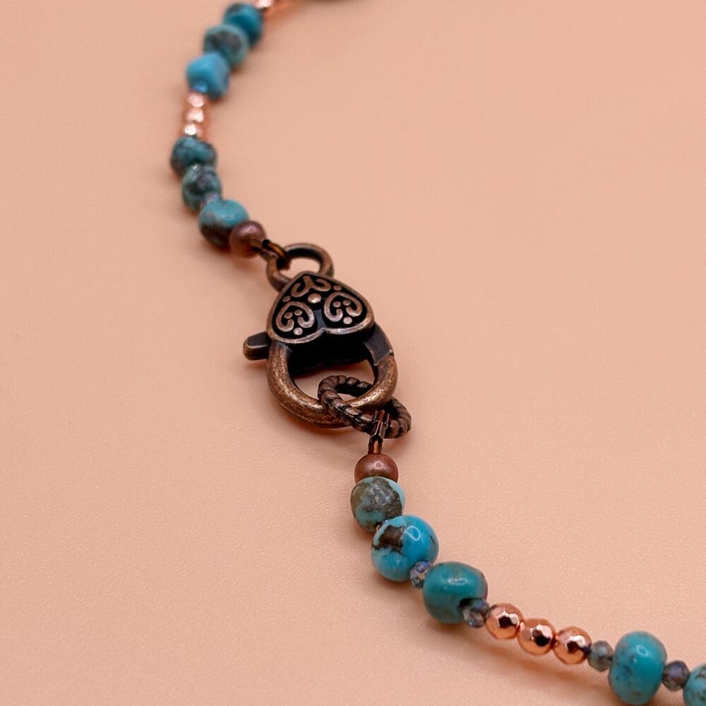 Turquoise Necklace In Copper - Picture 10 of 13